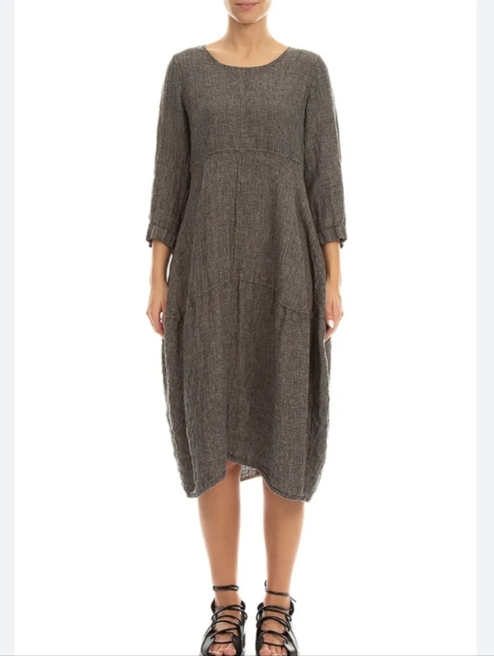 Paper Lace Gauze Gray Balloon Dress Size S
